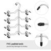 imageSONGMICS Pants Hangers Set of 3 5 Tiers NonSlip Skirt Hangers Space Saving Pants Organizers for Closet Silver and Black UCRI041BK3 Packs with 4Tiers