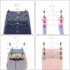imageSONGMICS Pants Hangers Set of 3 5 Tiers NonSlip Skirt Hangers Space Saving Pants Organizers for Closet Silver and Black UCRI041BK3 Packs with 4Tiers
