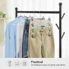 imageSONGMICS Pants Hangers Set of 3 5 Tiers NonSlip Skirt Hangers Space Saving Pants Organizers for Closet Silver and Black UCRI041BK3 Packs with 4Tiers