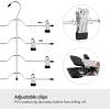 imageSONGMICS Pants Hangers Set of 3 5 Tiers NonSlip Skirt Hangers Space Saving Pants Organizers for Closet Silver and Black UCRI041BK3 Packs with 4Tiers