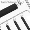 imageSONGMICS Pants Hangers Set of 3 5 Tiers NonSlip Skirt Hangers Space Saving Pants Organizers for Closet Silver and Black UCRI041BK3 Packs with 5Tiers