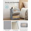 imageSONGMICS Stackable Storage Bins Set of 2 Storage Boxes with Lids and Front Windows NonWoven Fabric Closet Organizers with Magnetic Closures Side Handles Dark Gray URPLB02GDove Gray