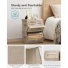 imageSONGMICS Stackable Storage Bins Set of 2 Storage Boxes with Lids and Front Windows NonWoven Fabric Closet Organizers with Magnetic Closures Side Handles Dark Gray URPLB02GSand Beige