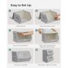 imageSONGMICS Stackable Storage Bins Set of 2 Storage Boxes with Lids and Front Windows NonWoven Fabric Closet Organizers with Magnetic Closures Side Handles Dark Gray URPLB02GDove Gray