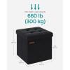 imageSONGMICS Storage Ottoman Foldable Small Ottoman Foot Rest 122 x 161 Inches Foot Stool Load up to 286 lb for Living Room Bedroom Dorm Jelly Pink ULSF200R01Ink Black