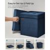 imageSONGMICS Storage Ottoman Foldable Small Ottoman Foot Rest 122 x 161 Inches Foot Stool Load up to 286 lb for Living Room Bedroom Dorm Jelly Pink ULSF200R01Midnight Blue