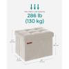 imageSONGMICS Storage Ottoman Foldable Small Ottoman Foot Rest 122 x 161 Inches Foot Stool Load up to 286 lb for Living Room Bedroom Dorm Jelly Pink ULSF200R01Cream White