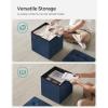imageSONGMICS Storage Ottoman Foldable Small Ottoman Foot Rest 122 x 161 Inches Foot Stool Load up to 286 lb for Living Room Bedroom Dorm Jelly Pink ULSF200R01Midnight Blue
