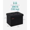 imageSONGMICS Storage Ottoman Foldable Small Ottoman Foot Rest 122 x 161 Inches Foot Stool Load up to 286 lb for Living Room Bedroom Dorm Jelly Pink ULSF200R01Ink Black