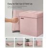 imageSONGMICS Storage Ottoman Foldable Small Ottoman Foot Rest 122 x 161 Inches Foot Stool Load up to 286 lb for Living Room Bedroom Dorm Jelly Pink ULSF200R01Jelly Pink