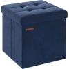 imageSONGMICS Storage Ottoman Foldable Small Ottoman Foot Rest 122 x 161 Inches Foot Stool Load up to 286 lb for Living Room Bedroom Dorm Jelly Pink ULSF200R01Midnight Blue