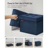 imageSONGMICS Storage Ottoman Foldable Small Ottoman Foot Rest 122 x 161 Inches Foot Stool Load up to 286 lb for Living Room Bedroom Dorm Jelly Pink ULSF200R01Midnight Blue