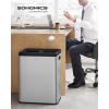 imageSONGMICS Trash Can 12Gallon Pedal Garbage Can Stainless Steel Step Bin Plastic Inner Bucket and Lid Soft Closure Fingerprint Proof for Kitchen Living Room Silver ULTB007E012 x 66 Gal