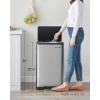 imageSONGMICS Trash Can 12Gallon Pedal Garbage Can Stainless Steel Step Bin Plastic Inner Bucket and Lid Soft Closure Fingerprint Proof for Kitchen Living Room Silver ULTB007E0112 Gal