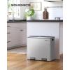 imageSONGMICS Trash Can 12Gallon Pedal Garbage Can Stainless Steel Step Bin Plastic Inner Bucket and Lid Soft Closure Fingerprint Proof for Kitchen Living Room Silver ULTB007E012 x 63 Gal