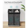 imageSONGMICS Trash Can 12Gallon Pedal Garbage Can Stainless Steel Step Bin Plastic Inner Bucket and Lid Soft Closure Fingerprint Proof for Kitchen Living Room Silver ULTB007E012 x 66 Gal