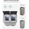 imageSONGMICS Trash Can 12Gallon Pedal Garbage Can Stainless Steel Step Bin Plastic Inner Bucket and Lid Soft Closure Fingerprint Proof for Kitchen Living Room Silver ULTB007E012 x 63 Gal