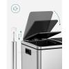 imageSONGMICS Trash Can 12Gallon Pedal Garbage Can Stainless Steel Step Bin Plastic Inner Bucket and Lid Soft Closure Fingerprint Proof for Kitchen Living Room Silver ULTB007E012 x 63 Gal