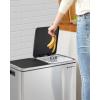 imageSONGMICS Trash Can 12Gallon Pedal Garbage Can Stainless Steel Step Bin Plastic Inner Bucket and Lid Soft Closure Fingerprint Proof for Kitchen Living Room Silver ULTB007E012 x 63 Gal