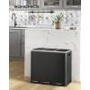 imageSONGMICS Trash Can 3 x 48 Gallon Garbage Can 144 Gallon Recycle Bin with SoftClose Lids Pedals and Inner Buckets for Kitchen Stainless Steel Black ULTB154B01Black