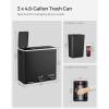 imageSONGMICS Trash Can 3 x 48 Gallon Garbage Can 144 Gallon Recycle Bin with SoftClose Lids Pedals and Inner Buckets for Kitchen Stainless Steel Black ULTB154B01Black