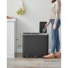 imageSONGMICS Trash Can 3 x 48 Gallon Garbage Can 144 Gallon Recycle Bin with SoftClose Lids Pedals and Inner Buckets for Kitchen Stainless Steel Black ULTB154B01Black