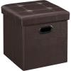 imageSONGMICS MAZIE Collection  15 Inches Ottoman with Storage Footstool Storage Ottoman with Metal Grommet Handles Load 660 lb for Dorm Living Room Bedroom Synthetic Leather Black ULSF30BBrown