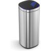 imageSONGMICS Motion Sensor Trash Can 13 Gallon Automatic Kitchen Garbage Can MultiColored Indicator Lights Ozone Odor Control StayOpen Lid Tall Stainless Steel Silver ULTB620E50V1