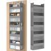imageSONGMICS Over The Door Organizer Hanging Door Organizer with 5 Large Pockets 5Tier Fabric Storage Transparent Nylon Mesh Foldable Metal Hooks with Side Pouches Cloud White URDH007W01Dove Gray
