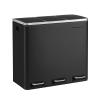 imageSONGMICS Trash Can 3 x 48 Gallon Garbage Can 144 Gallon Recycle Bin with SoftClose Lids Pedals and Inner Buckets for Kitchen Stainless Steel Black ULTB154B01Black