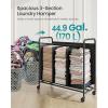 imageSONGMICS 4Section Laundry Sorter Laundry Hamper with Wheels Rolling Clothes Hamper Cart with Large Capacity and Removable Bags for Laundry Room Bedroom Bathroom Ink Black URLS460B01Ink Black