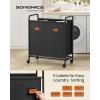 imageSONGMICS 4Section Laundry Sorter Laundry Hamper with Wheels Rolling Clothes Hamper Cart with Large Capacity and Removable Bags for Laundry Room Bedroom Bathroom Ink Black URLS460B01Ink Black