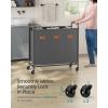 imageSONGMICS 4Section Laundry Sorter Laundry Hamper with Wheels Rolling Clothes Hamper Cart with Large Capacity and Removable Bags for Laundry Room Bedroom Bathroom Ink Black URLS460B01Slate Gray