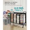 imageSONGMICS 4Section Laundry Sorter Laundry Hamper with Wheels Rolling Clothes Hamper Cart with Large Capacity and Removable Bags for Laundry Room Bedroom Bathroom Ink Black URLS460B01Ink Black