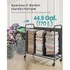 imageSONGMICS 4Section Laundry Sorter Laundry Hamper with Wheels Rolling Clothes Hamper Cart with Large Capacity and Removable Bags for Laundry Room Bedroom Bathroom Ink Black URLS460B01Slate Gray