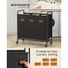 imageSONGMICS 4Section Laundry Sorter Laundry Hamper with Wheels Rolling Clothes Hamper Cart with Large Capacity and Removable Bags for Laundry Room Bedroom Bathroom Ink Black URLS460B01Ink Black