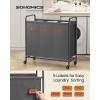 imageSONGMICS 4Section Laundry Sorter Laundry Hamper with Wheels Rolling Clothes Hamper Cart with Large Capacity and Removable Bags for Laundry Room Bedroom Bathroom Ink Black URLS460B01Slate Gray