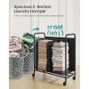 imageSONGMICS 4Section Laundry Sorter Laundry Hamper with Wheels Rolling Clothes Hamper Cart with Large Capacity and Removable Bags for Laundry Room Bedroom Bathroom Ink Black URLS460B01Ink Black