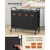 imageSONGMICS 4Section Laundry Sorter Laundry Hamper with Wheels Rolling Clothes Hamper Cart with Large Capacity and Removable Bags for Laundry Room Bedroom Bathroom Ink Black URLS460B01Ink Black