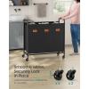 imageSONGMICS 4Section Laundry Sorter Laundry Hamper with Wheels Rolling Clothes Hamper Cart with Large Capacity and Removable Bags for Laundry Room Bedroom Bathroom Ink Black URLS460B01Ink Black