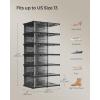 imageSONGMICS Foldable Shoe Boxes Pack of 18 Stackable Shoe Storage Organizer Set of 3 Integraed Shoe Cabinets Portable Fit up to US Size 13 60s Assembly Transparent and Ink Black ULSP207B01Transparent  Ink Black