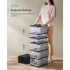 imageSONGMICS Foldable Shoe Boxes Pack of 18 Stackable Shoe Storage Organizer Set of 3 Integraed Shoe Cabinets Portable Fit up to US Size 13 60s Assembly Transparent and Ink Black ULSP207B01Transparent  Ink Black