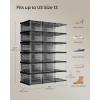 imageSONGMICS Foldable Shoe Boxes Pack of 18 Stackable Shoe Storage Organizer Set of 3 Integraed Shoe Cabinets Portable Fit up to US Size 13 60s Assembly Transparent and Ink Black ULSP207B01Transparent  Ink Black