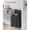 imageSONGMICS Kitchen Trash Can 13Gallon 50 L Garbage Can with Lid Stainless Steel Soft Close and Stays Open Inner Bucket Wide NonSlip Pedal Ink Black ULTB547B01Ink Black