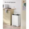 imageSONGMICS Kitchen Trash Can 13Gallon 50 L Garbage Can with Lid Stainless Steel Soft Close and Stays Open Inner Bucket Wide NonSlip Pedal Ink Black ULTB547B01Cloud White