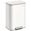 imageSONGMICS Kitchen Trash Can 13Gallon 50 L Garbage Can with Lid Stainless Steel Soft Close and Stays Open Inner Bucket Wide NonSlip Pedal Ink Black ULTB547B01Cloud White