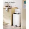 imageSONGMICS Kitchen Trash Can 13Gallon 50 L Garbage Can with Lid Stainless Steel Soft Close and Stays Open Inner Bucket Wide NonSlip Pedal Ink Black ULTB547B01Cloud White