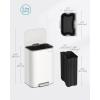 imageSONGMICS Kitchen Trash Can 13Gallon 50 L Garbage Can with Lid Stainless Steel Soft Close and Stays Open Inner Bucket Wide NonSlip Pedal Ink Black ULTB547B01Cloud White