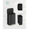 imageSONGMICS Kitchen Trash Can 13Gallon 50 L Garbage Can with Lid Stainless Steel Soft Close and Stays Open Inner Bucket Wide NonSlip Pedal Ink Black ULTB547B01Ink Black