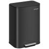 imageSONGMICS Kitchen Trash Can 13Gallon 50 L Garbage Can with Lid Stainless Steel Soft Close and Stays Open Inner Bucket Wide NonSlip Pedal Ink Black ULTB547B01Ink Black